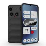 For Nothing Phone 3 Magic Shield TPU + Flannel Phone Case(Black)