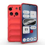 For Nothing Phone 3 Magic Shield TPU + Flannel Phone Case(Red)