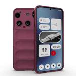 For Nothing Phone 3 Magic Shield TPU + Flannel Phone Case(Wine Red)