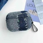 For AirPods Pro Stitching Denim Cloth Bluetooth Earphone Protective Case(Light Color Lightning)
