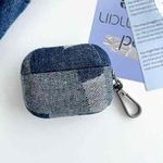 For AirPods 3 Stitching Denim Cloth Bluetooth Earphone Protective Case(Dark Color Irregular)