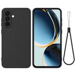 For Samsung Galaxy M56 / F56 5G Pure Color Liquid Silicone Shockproof Phone Case(Black)