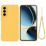 For Samsung Galaxy M56 / F56 5G Pure Color Liquid Silicone Shockproof Phone Case(Yellow)