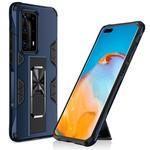 For Huawei P40 Pro+ Soldier Armor Shockproof TPU + PC Magnetic Protective Case with Holder(Blue)