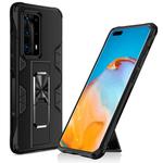 For Huawei P40 Pro+ Soldier Armor Shockproof TPU + PC Magnetic Protective Case with Holder(Black)