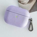 For AirPods Pro 2 Cross Texture PU Leather Bluetooth Earphone Protective Case(Purple)