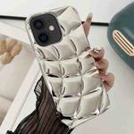 For iPhone 11 Curved Plaid Plated Metallic Paint TPU Phone Case(Silver)