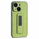For iPhone 14 Plus PU Leather Push-pull Bracket Shockproof Phone Case(Green)