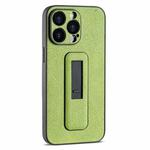 For iPhone 12 Pro PU Leather Push-pull Bracket Shockproof Phone Case(Green)