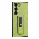 For Samsung Galaxy S23 5G PU Leather Push-pull Bracket Shockproof Phone Case(Green)