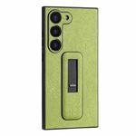 For Samsung Galaxy S22 5G PU Leather Push-pull Bracket Shockproof Phone Case(Green)
