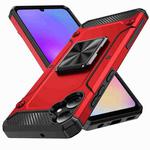For Samsung Galaxy A05 Shockproof Metal Holder Phone Case(Red)