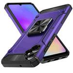 For Samsung Galaxy A05 Shockproof Metal Holder Phone Case(Purple)