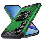 For Samsung Galaxy A35 Shockproof Metal Holder Phone Case(Green)