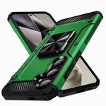 For Samsung Galaxy S24 5G Shockproof Metal Holder Phone Case(Green)