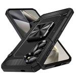 For Samsung Galaxy S24+ 5G Shockproof Metal Holder Phone Case(Black)