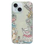 For iPhone 15 Double Sided IMD Full Coverage TPU Phone Case(Side Cake Kitten)