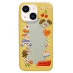 For iPhone 14 Double Sided IMD Full Coverage TPU Phone Case(Side Cake Puppy)