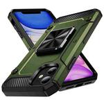 For iPhone 11 Shockproof Metal Holder Phone Case(Olive Green)