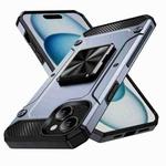 For iPhone 15 Plus Shockproof Metal Holder Phone Case(Grey)