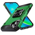 For iPhone 16 Shockproof Metal Holder Phone Case(Green)