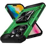 For iPhone 16 Pro Max Shockproof Metal Holder Phone Case(Green)