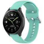 For Xiaomi Watch 2 Solid Color Metal Silver Buckle Silicone Watch Band, Size: S(Teal)