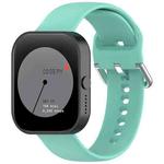 For CMF Watch Pro D395 22mm Solid Color Silver Buckle Silicone Watch Band, Size:S(Teal)