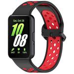 For Samsung Galaxy Fit 3 Two Color Breathable Silicone Watch Band(Black Red)