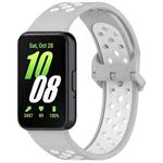 For Samsung Galaxy Fit 3 Two Color Breathable Silicone Watch Band(Grey White)