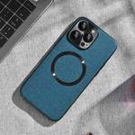 For iPhone 14 Pro Max CD Magsafe Magnetic Cloth Texture Phone Case(Blue)