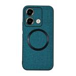 For Xiaomi Redmi Note 13 5G CD Magsafe Magnetic Cloth Texture Phone Case(Dark Green)