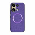 For Xiaomi Redmi Note 13 4G CD Magsafe Magnetic Cloth Texture Phone Case(Purple)