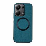 For Xiaomi Redmi Note 13 Pro 4G CD Magsafe Magnetic Cloth Texture Phone Case(Dark Green)