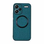 For Xiaomi Redmi Note 13 Pro+ CD Magsafe Magnetic Cloth Texture Phone Case(Dark Green)