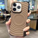 For iPhone 11 Pro MagSafe Magnetic Ring Texture TPU Phone Case(Khaki)