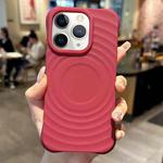 For iPhone 11 Pro MagSafe Magnetic Ring Texture TPU Phone Case(Red)