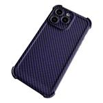 For iPhone 11 Pro Carbon Fiber Four Corners Shockproof TPU Phone Case(Purple)
