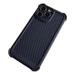 For iPhone 11 Pro Max Carbon Fiber Four Corners Shockproof TPU Phone Case(Black)