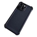 For iPhone 14 Plus Carbon Fiber Four Corners Shockproof TPU Phone Case(Black)