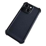 For iPhone 15 Carbon Fiber Four Corners Shockproof TPU Phone Case(Black)