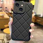 For iPhone 15 Plus Lambskin Texture Matte TPU Phone Case(Black)