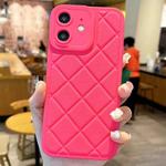 For iPhone 12 Lambskin Texture Matte TPU Phone Case(Rose Red)