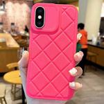 For iPhone XS / X Lambskin Texture Matte TPU Phone Case(Rose Red)