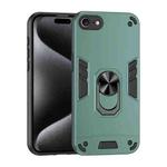 For iPhone SE 2022 / SE 2020 Shockproof Metal Ring Holder Phone Case(Green)