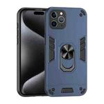 For iPhone 11 Pro Max Shockproof Metal Ring Holder Phone Case(Blue)