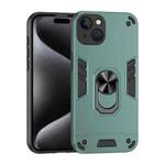 For iPhone 13 Shockproof Metal Ring Holder Phone Case(Green)