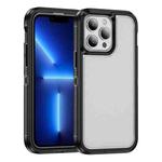 For iPhone 13 Pro Max Guard Frosted Double Layer Phone Case(Black+Transparent)