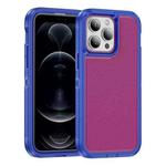 For iPhone 12 Pro Max Guard Frosted Double Layer Phone Case(Blue+Rose Red)