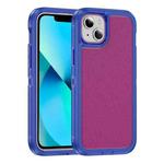 For iPhone 13 Guard Life Waterproof Frosted Phone Case(Blue+Rose Red)